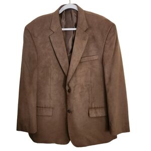 New England Collection Camel Faux Suede Sport Coat Size 44R
